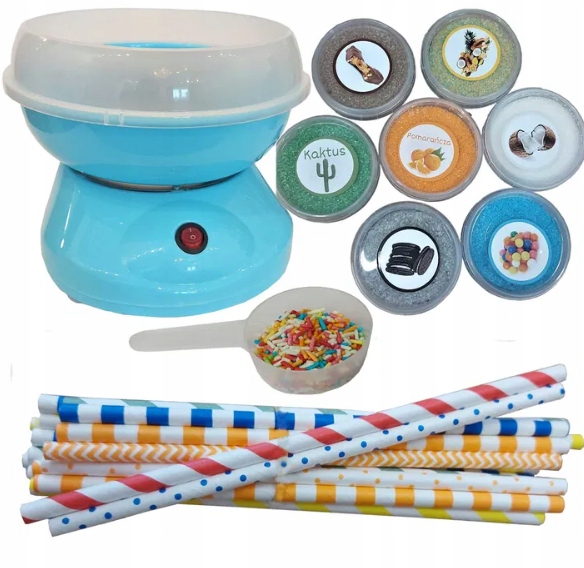 MASZYNA DO WATY CUKROWEJ ZESTAW CUKRY SŁOMKI maszynka domowa mała