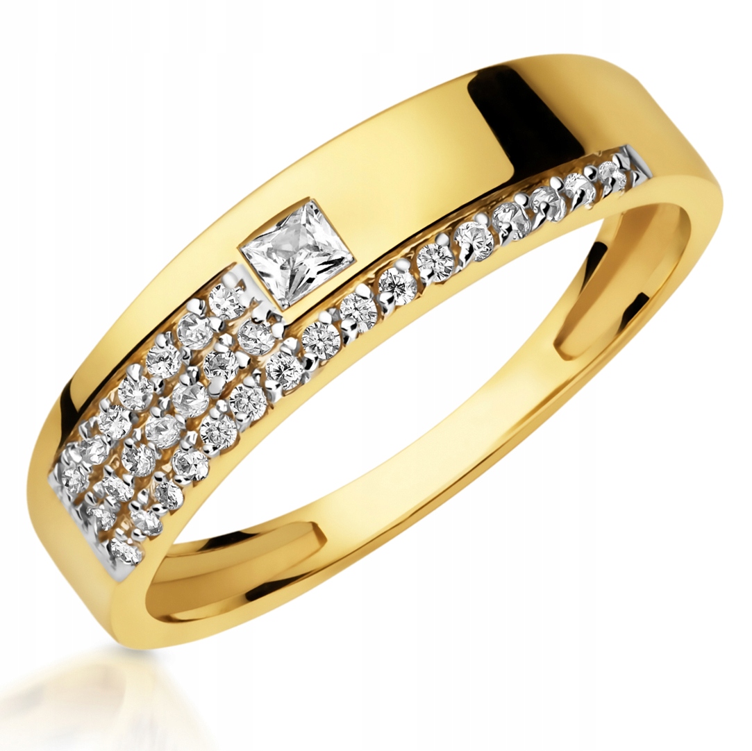 

Złoty Pierścionek Zaręczynowy 333 8K Cyrkonia r10