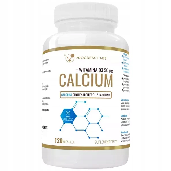 PROGRESS LABS CALCIUM WAPŃ WITAMINA D3 120k KOŚCI