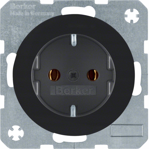 

Gniazdo Schuko Berker R.1/R.3 czarny połysk