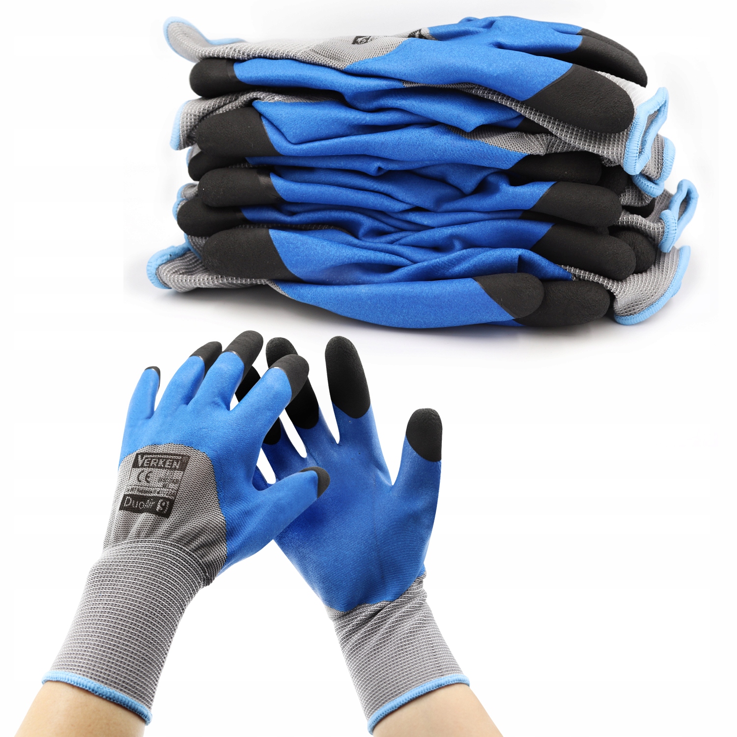 

12x Mocne Rękawice Robocze Spieniony Lateks r. 9