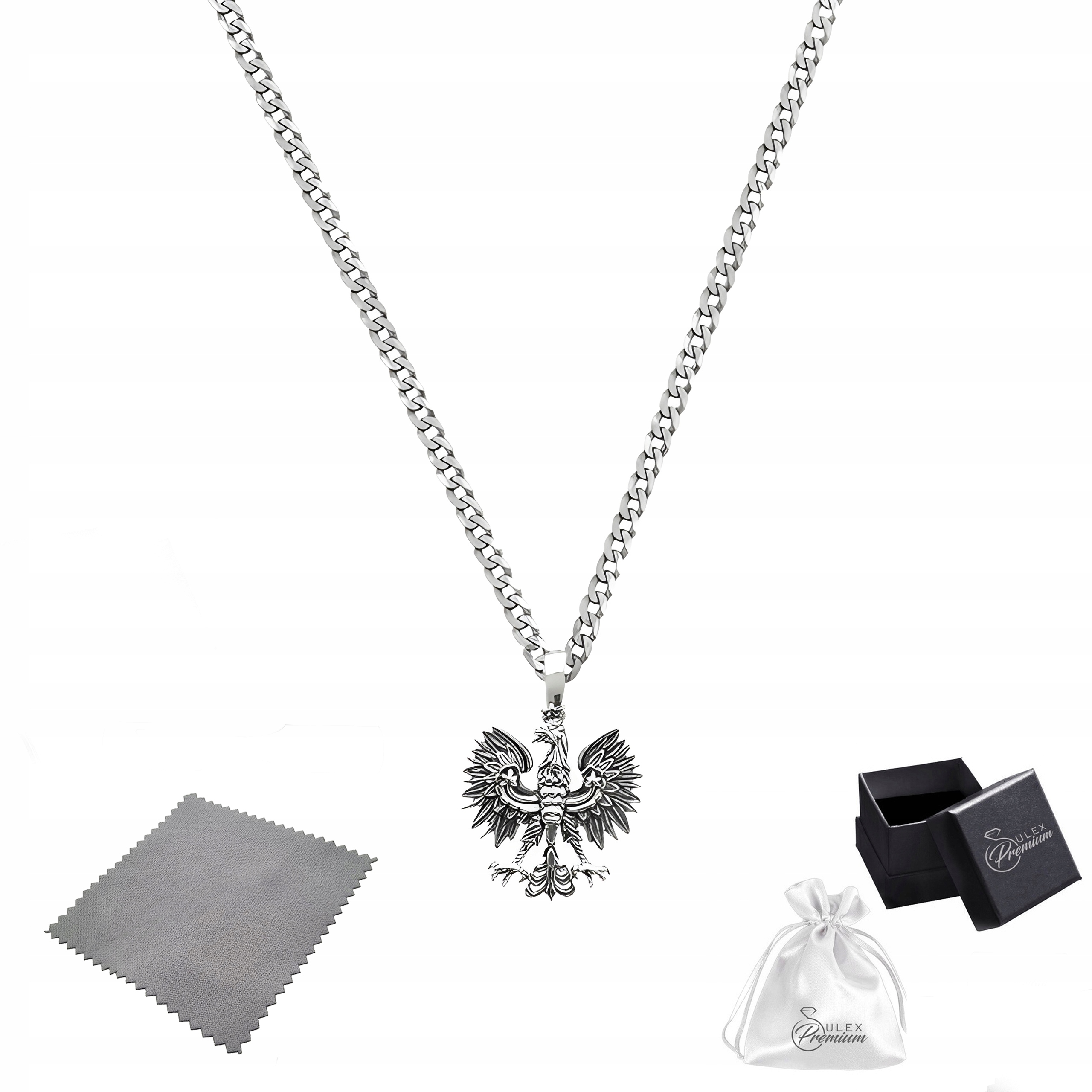 Řetízek Pancr Orel Polský 925 Pánský Patriotický GRAVÍROVÁNÍ|50 cm