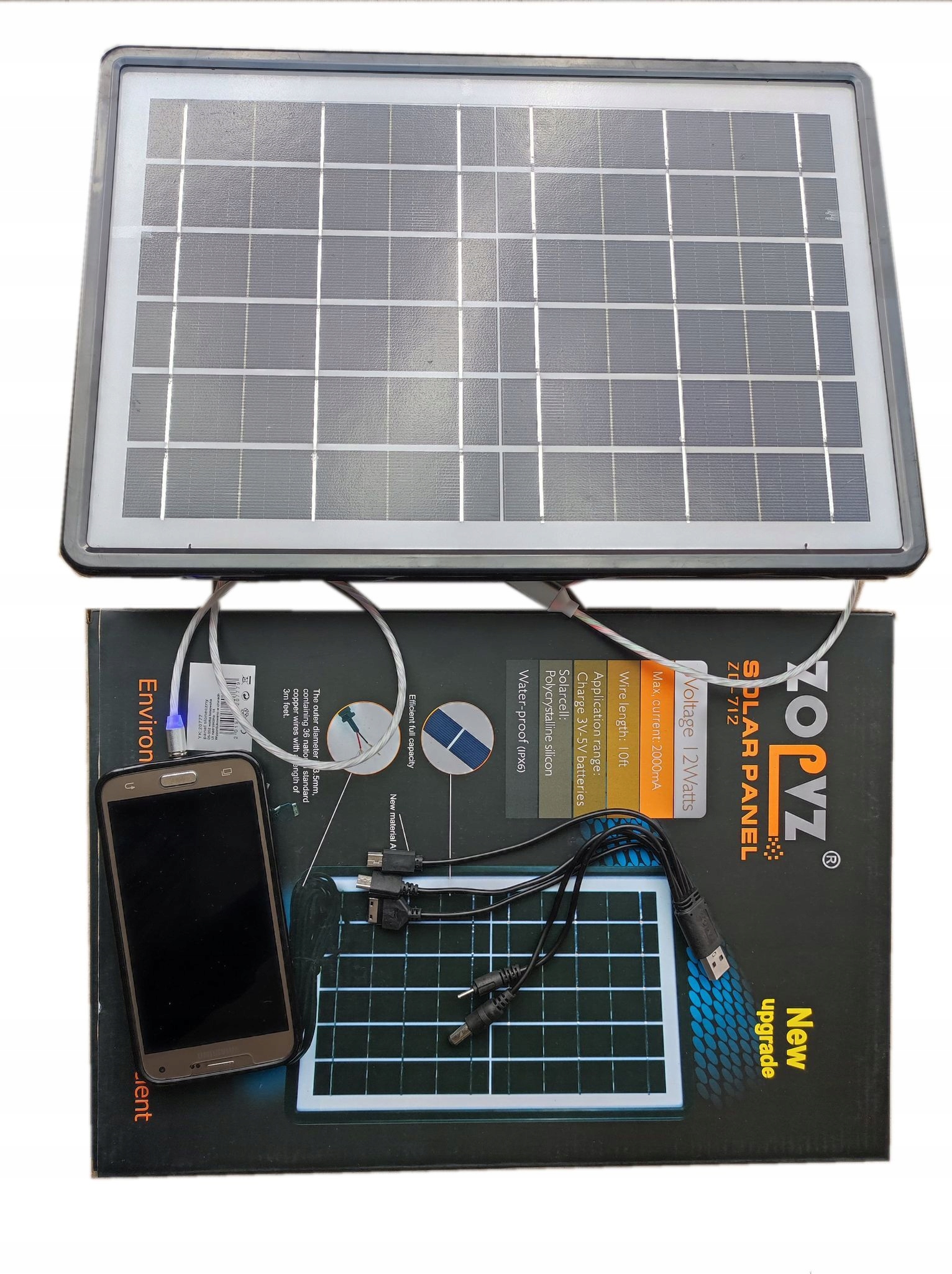 Panel Solarny Ładowarka Solarna 12W, USB 6V SOLAR