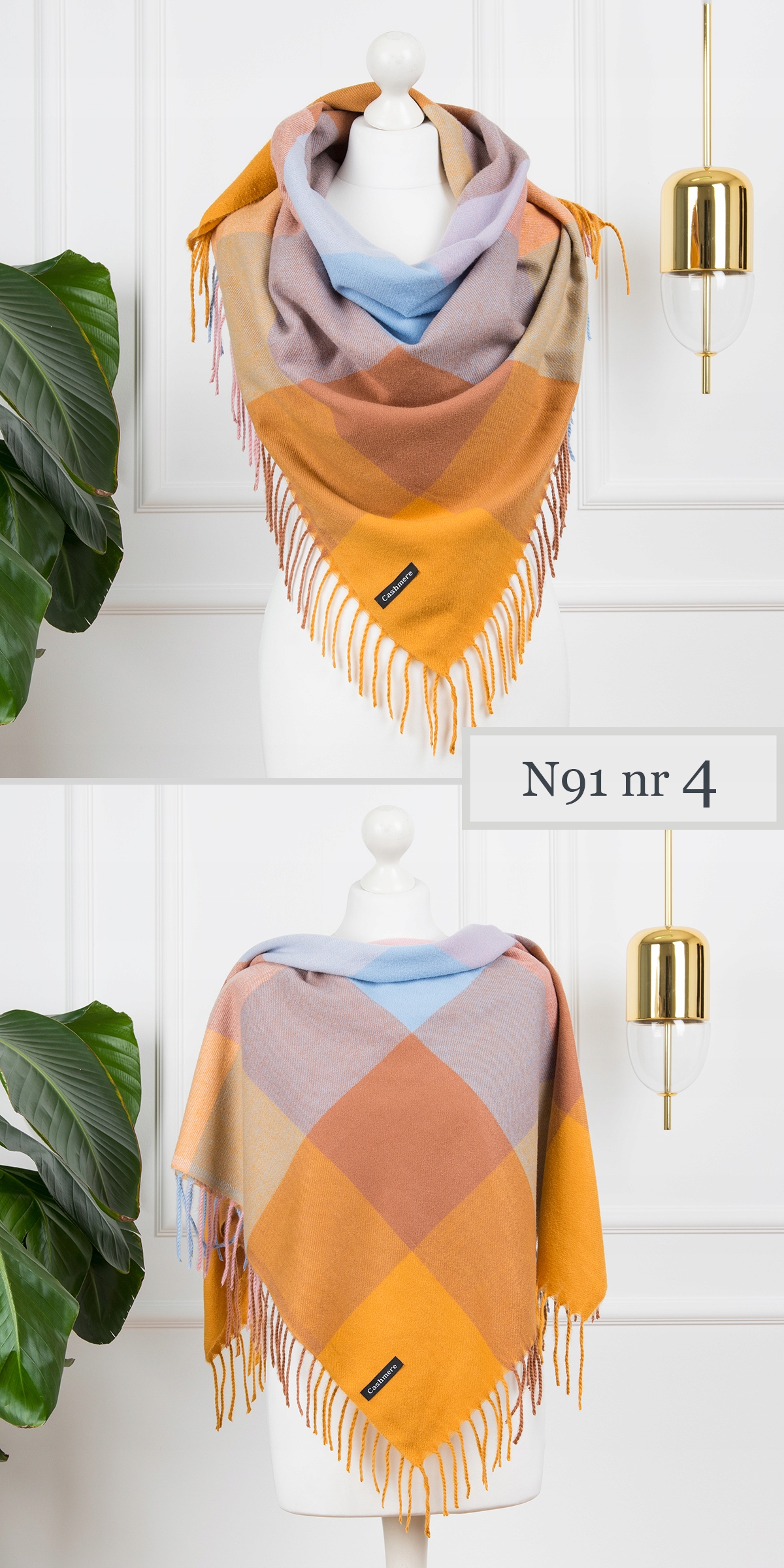 KASZMIROWA CHUSTA w KRATĘ MODNY CIEPŁY SZAL KASZMIR KOLORY Rodzaj szal