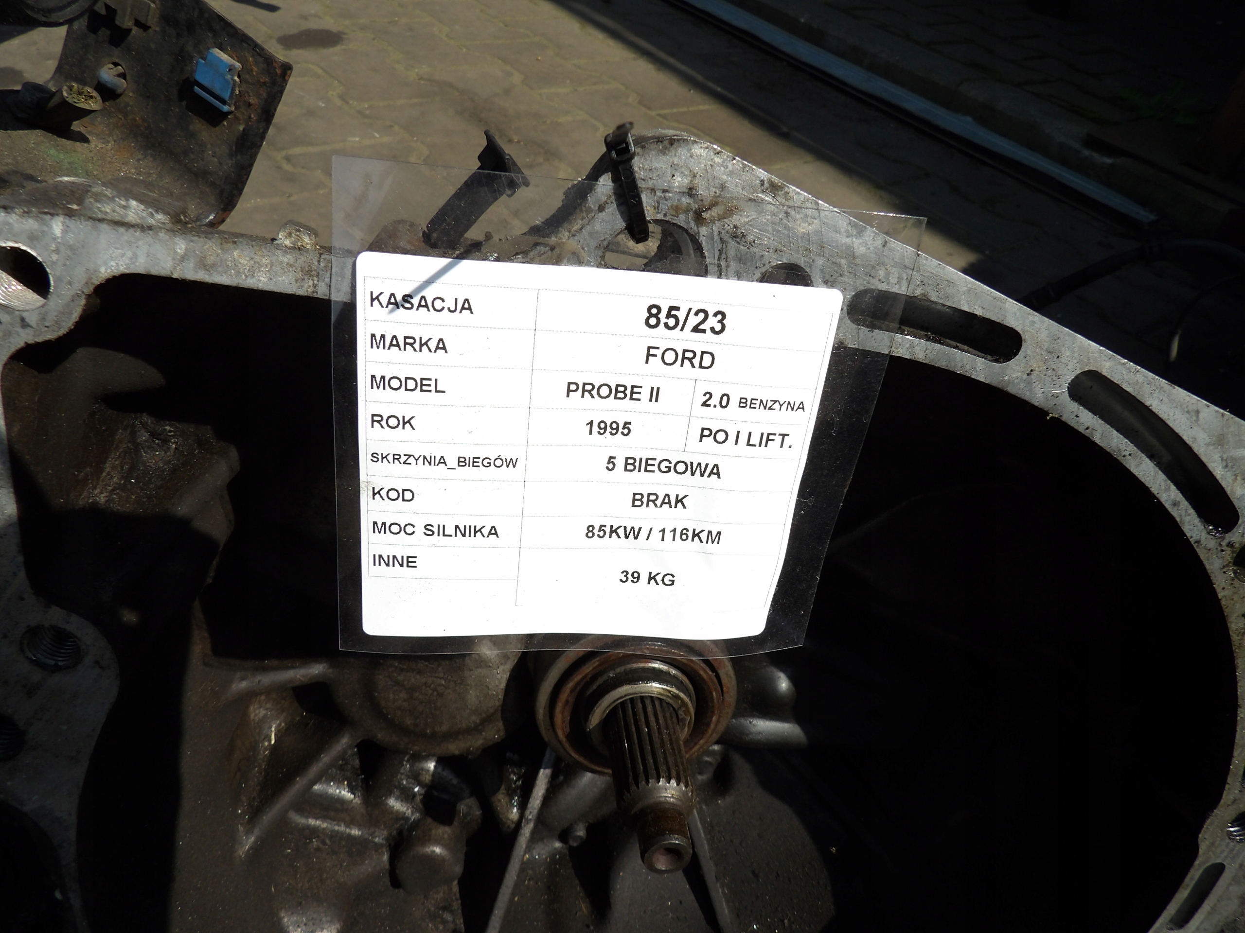 gearbox, Ford Probe II 2,0B 85KW 116KM