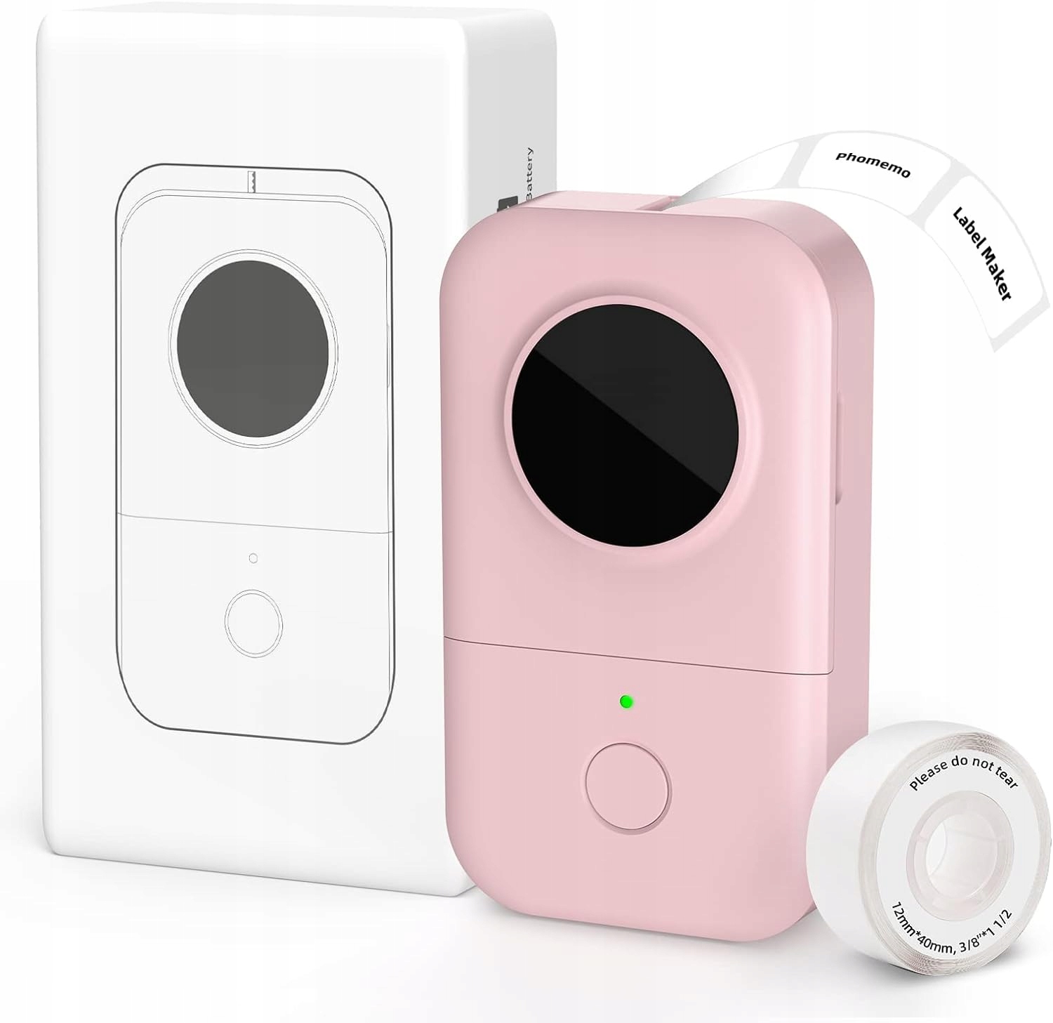 Phomemo D30 mini tiskárna samolepících štítků s páskou Bluetooth růžová