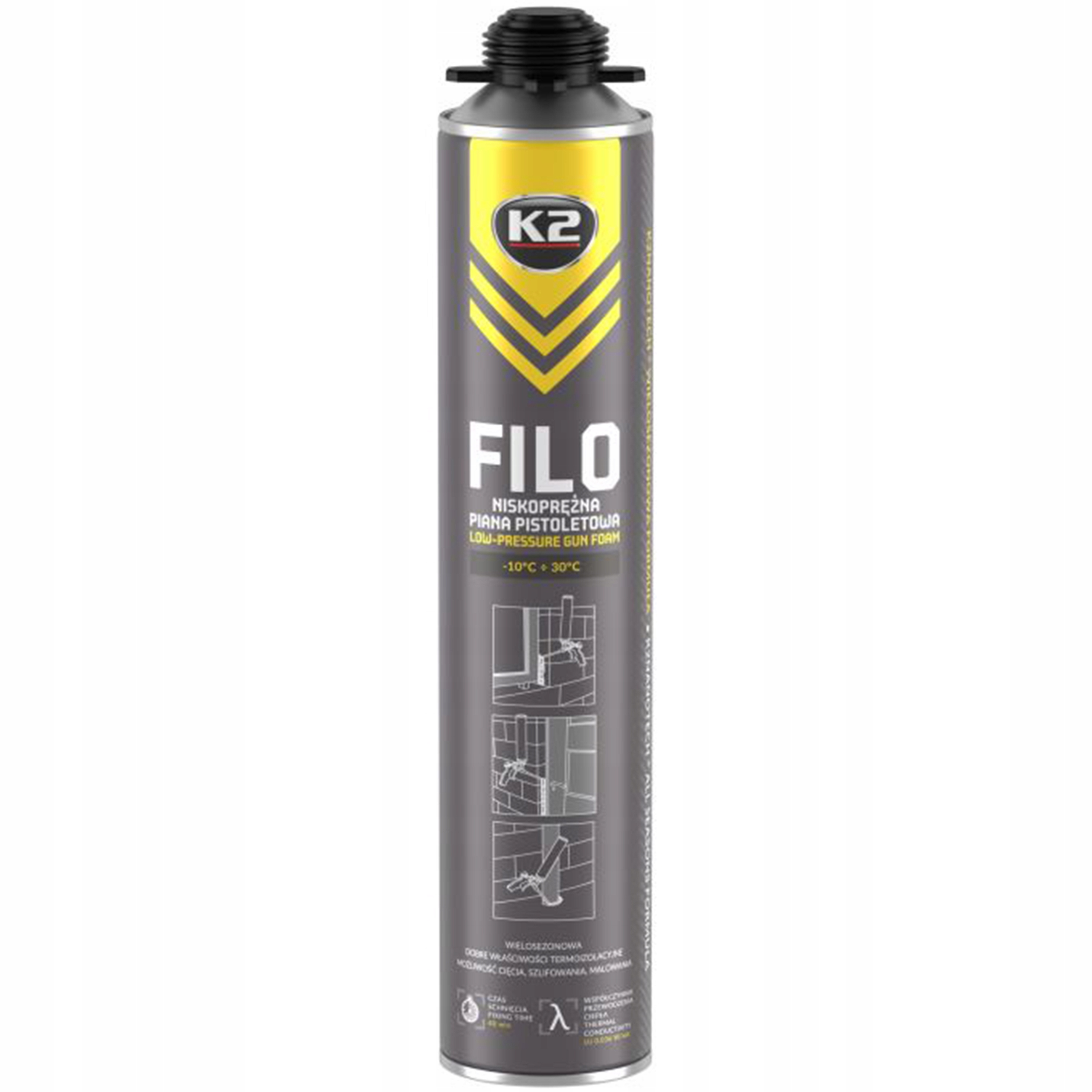K2 Filo Nízkoexpanzná Pena Montážna Pištoľová Pištoľ Multisezónna 750 ml
