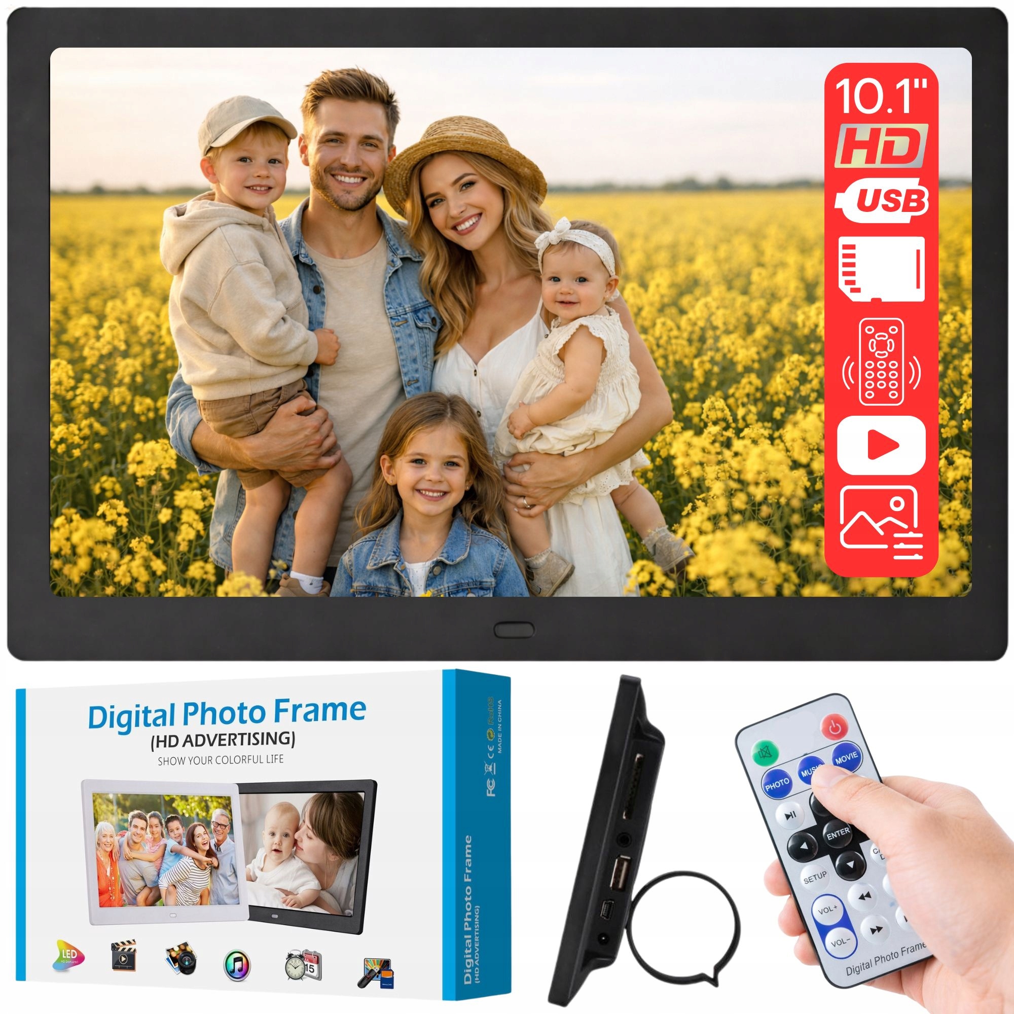 Rámeček Na Fotografie Frameo 10,1" 32GB Fotorámeček Kvalita Panel Vysoká Hd