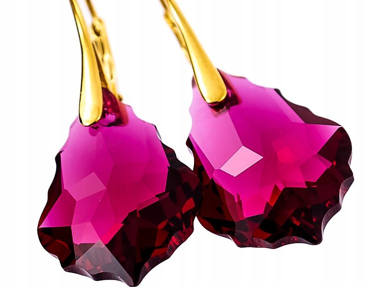 Krystaly Krásné Náušnice Ruby Zlaté Stříbro Arande