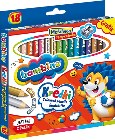 Kredki grube BAMBINO w opr. drewnianej z temp. 18k