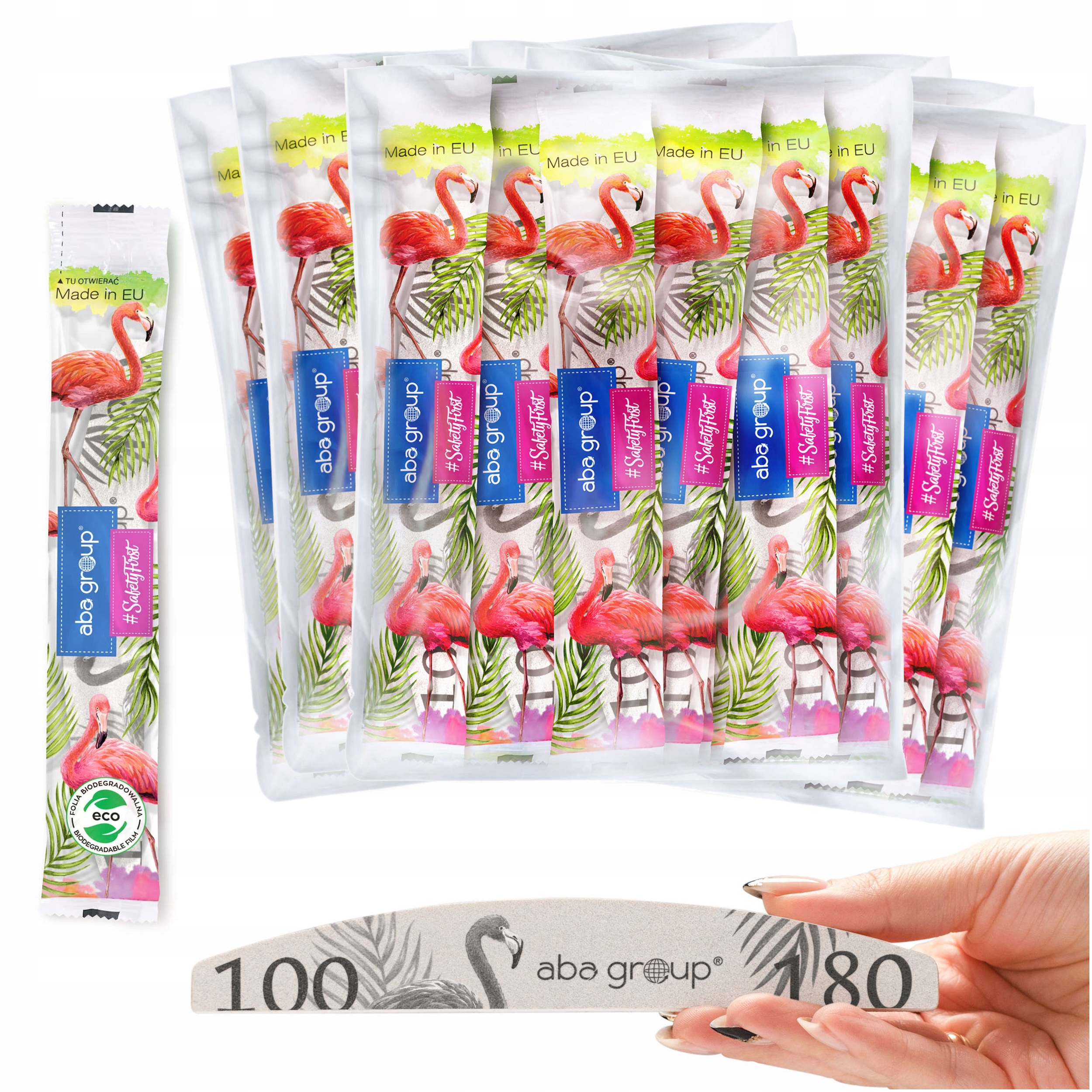 pilník na nehty Půlměsíc 100/180 200 kusů Bezpečný balíček Aba Group