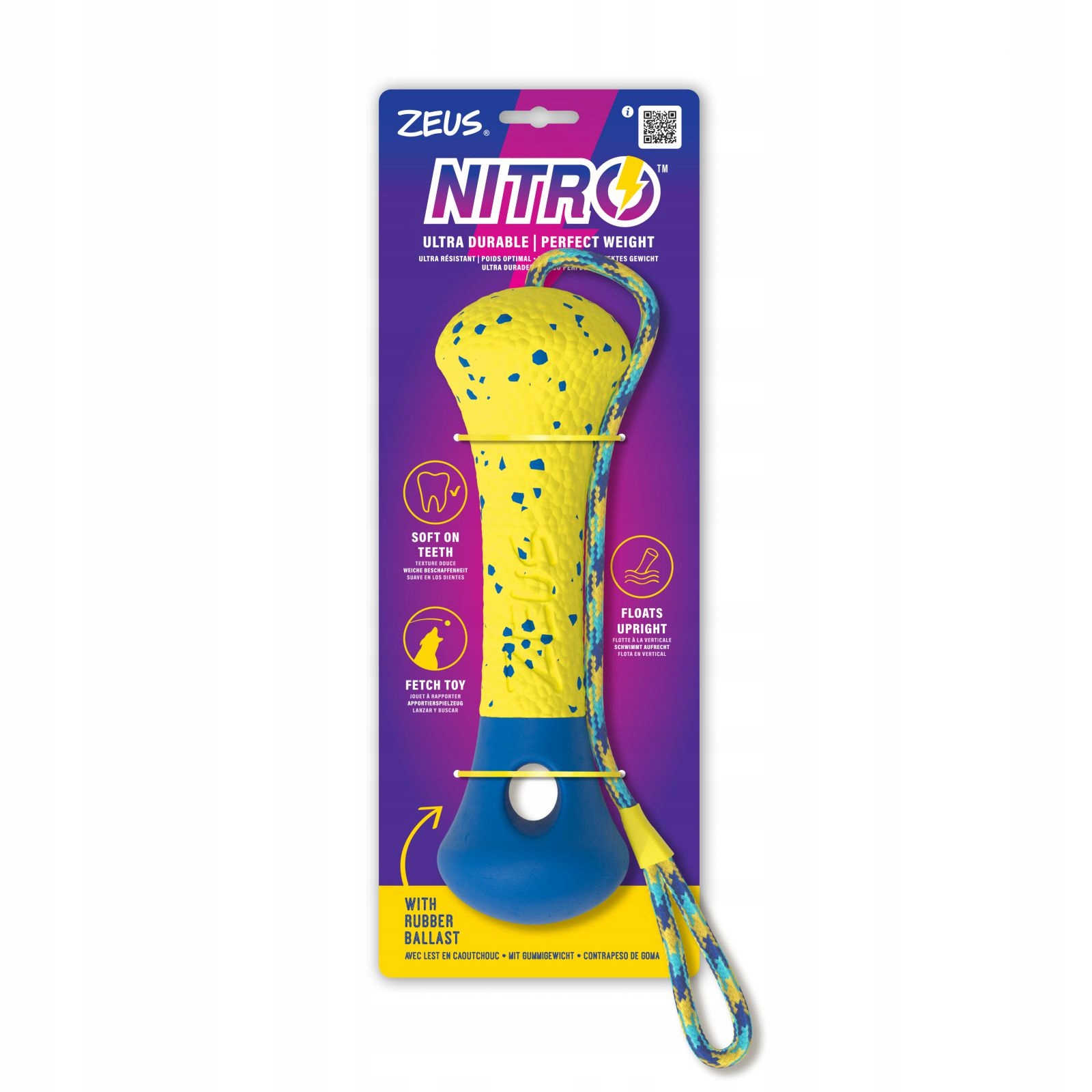 Levně Zeus Nitro Závažovaná Hůl Žlutá A Modrá 26 CM