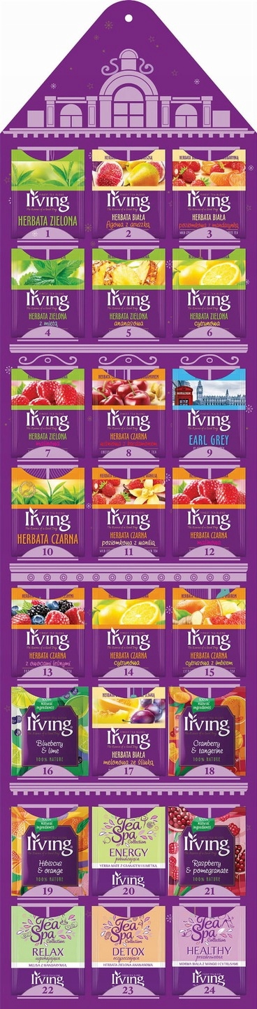 IRVING KALENDARZ ADWENTOWY HERBATA 24DNI Z HERBATĄ Rodzaj wiszący