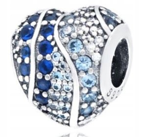 Charms serce cyrkonie serduszko srebro 925 SimplyMe + GRATIS