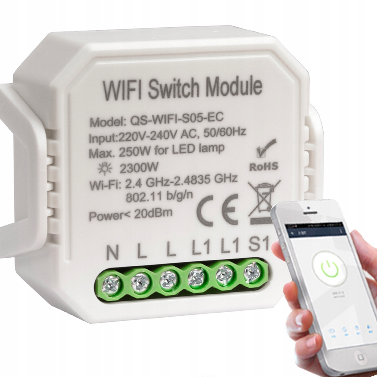 

Sterownik Światła WiFi 1-KANAŁ Tuya Pomiar Energii