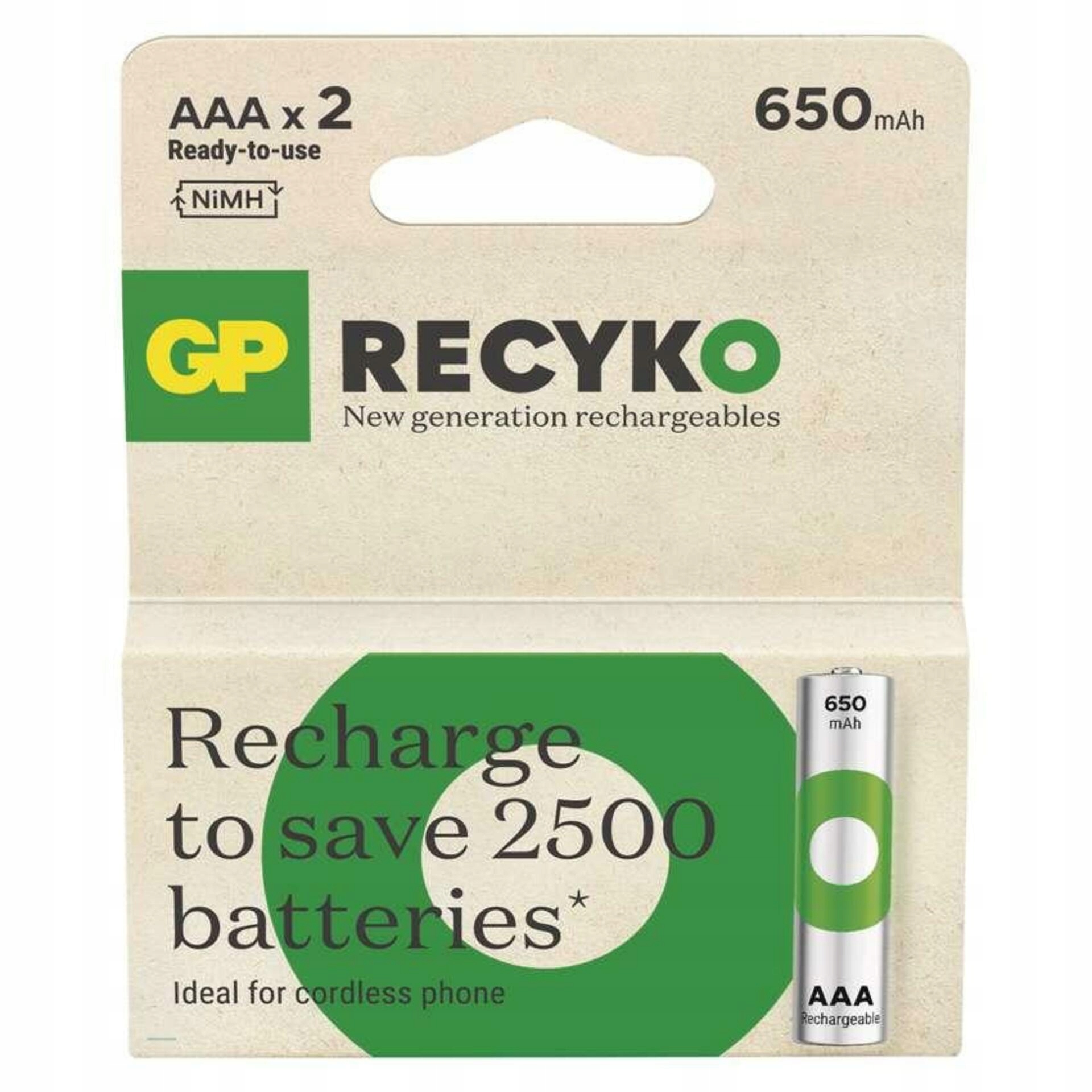 Akumulator Aaa Emos Gp ReCyko 650 mAh NiMH 1,2V 2 szt.