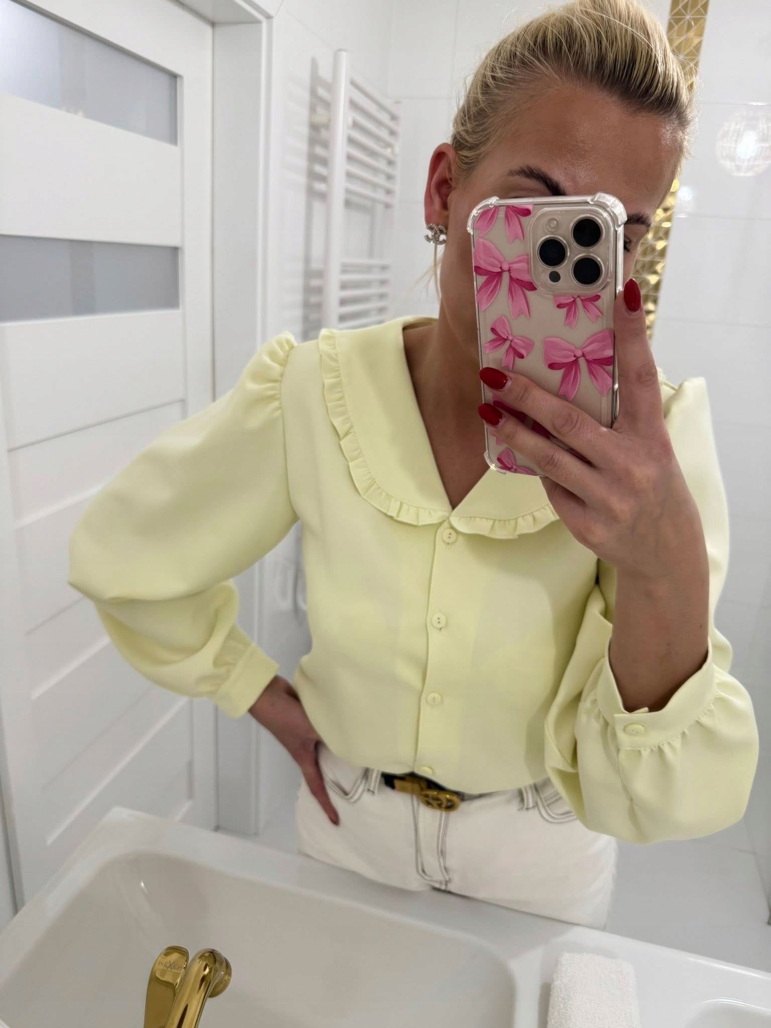 Košile S Límečkem Se Zapínáním Na Knoflíky, Žlutá, Gold Lady