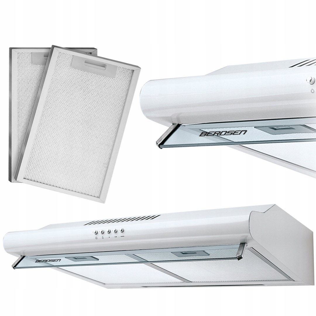 Okap kuchenny podszafkowy pochłaniacz zapachów 50cm biały BE-10-A Berdsen