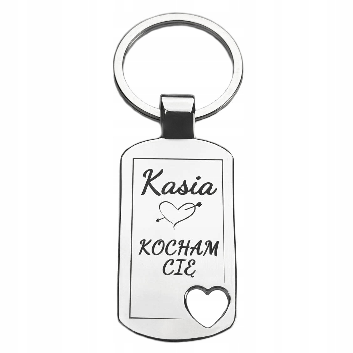 Metalowy BRELOK do kluczy Z GRAWEREM na DZIEŃ MATKI z imieniem SERCE Wzór dominujący inny wzór