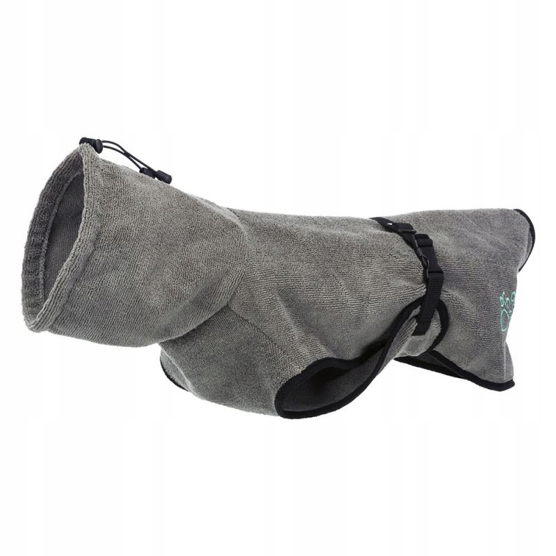 Levně Župan, pro psa, šedý, froté látka, XL: 70 cm