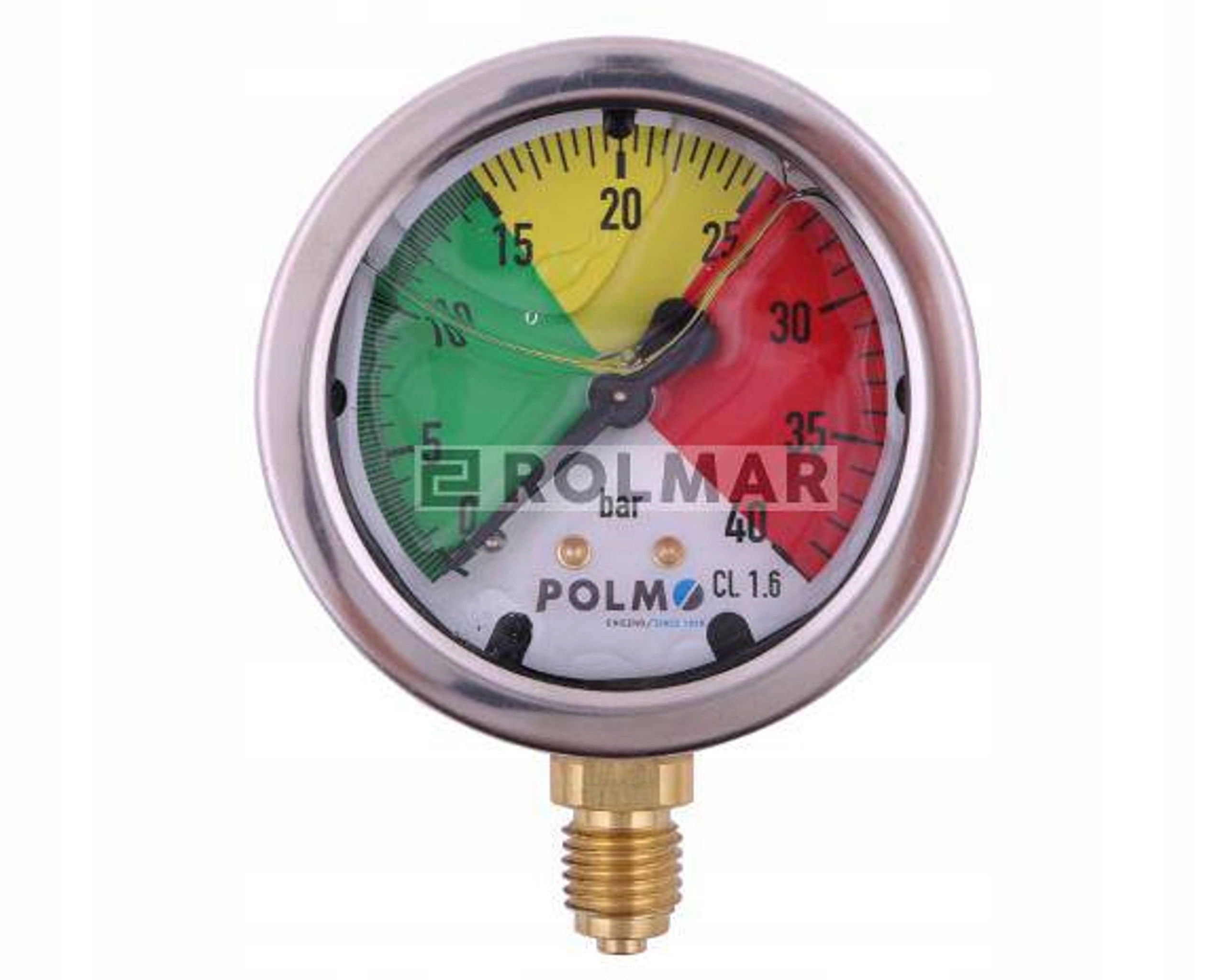 Manometr postřikovače 40bar M63 závit M12x1,5 glycerinový Polmo