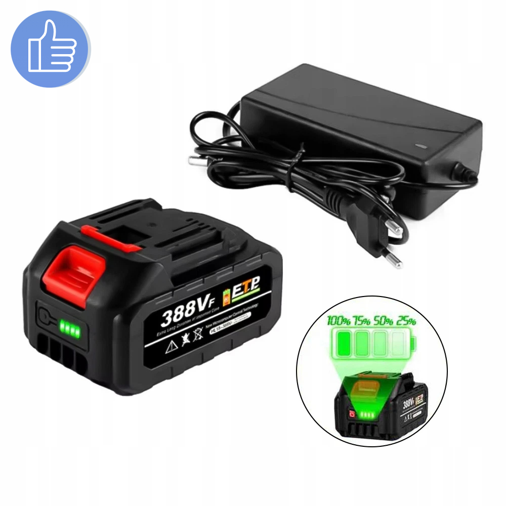 Akumulátor S Led Indikátorem 21 V 4000 Mah, Nabíječka