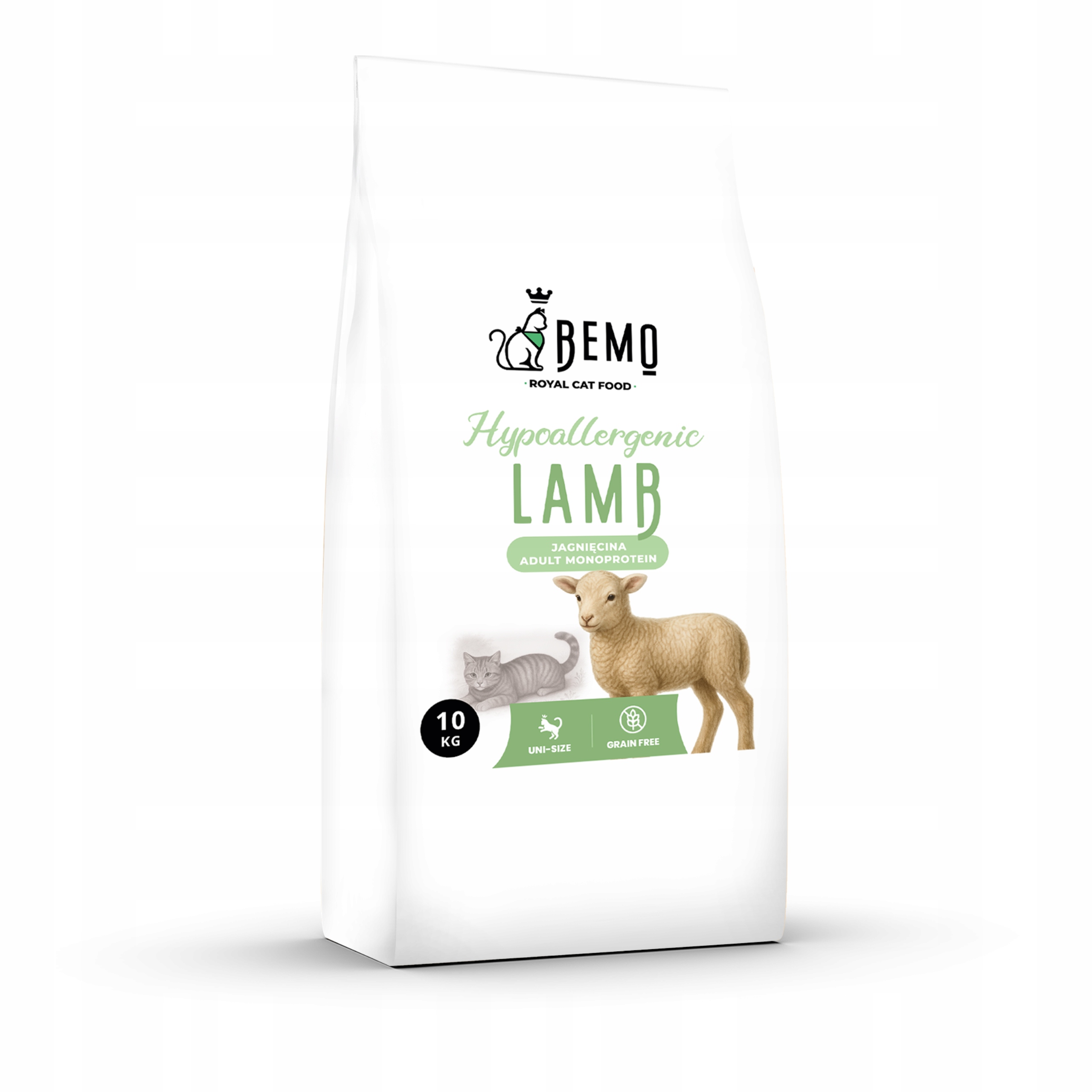 Bemo Cat Monobiałkowa Hypoallergiczna Karma Dla Kota 10KG 60% Jagnięciny