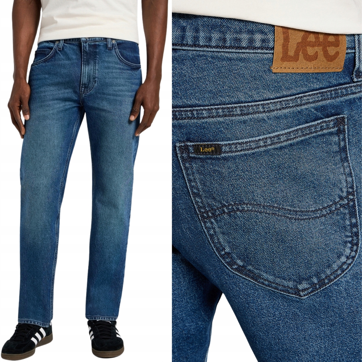 Lee Rider slim Blue Abyss lehce přiléhavé tmavé džínové kalhoty W36 L34