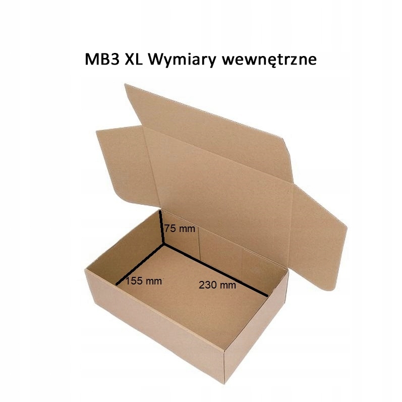 KARTON fasonowy 240x160x80 MB3 XL pudełko InPost Gabaryt A - 25szt Szerokość zewnętrzna 16 cm