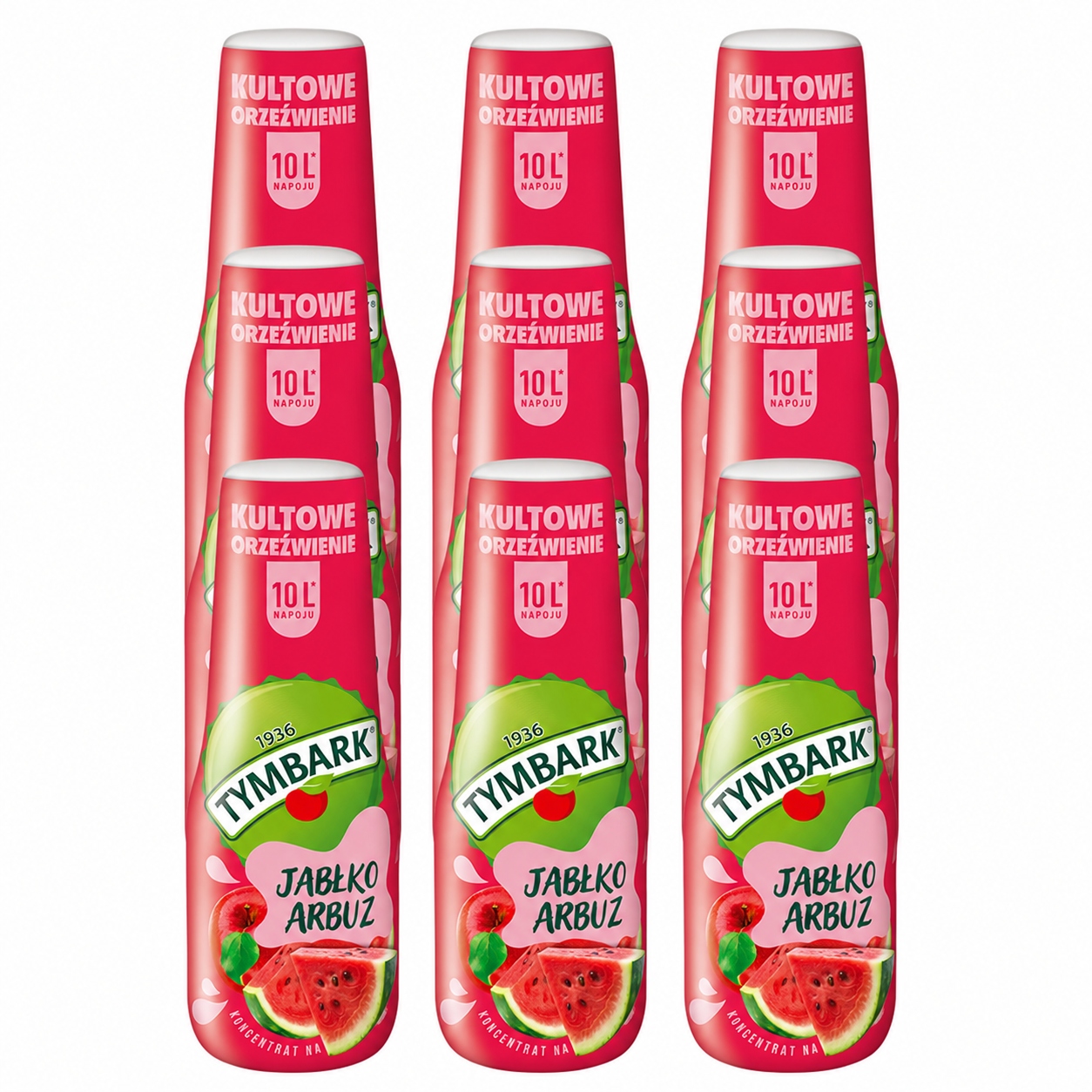 9ks sirup koncentrát do saturátoru vody nápoj Tymbark Jablko Meloun 500 ml
