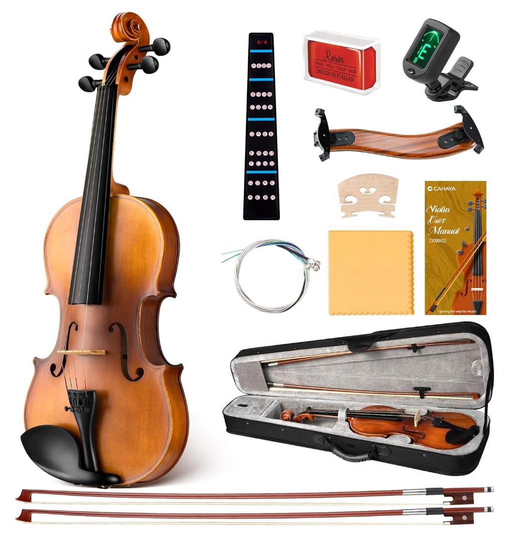 Cahaya Housle 4/4 z masivního matného dřeva pro začátečníky a děti