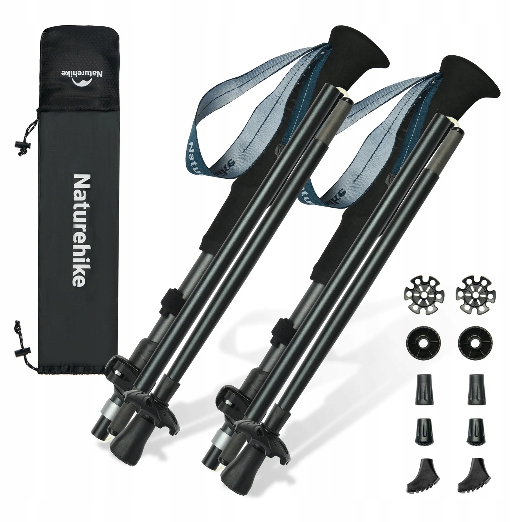 Kijki Trekkingowe Naturehike Nordic Walking Składane Aluminium 115-135 CM
