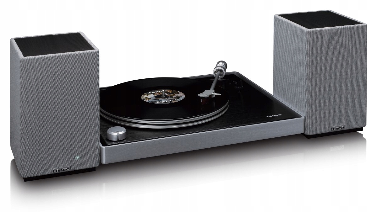 Sada stereo gramofonu s aktivními reproduktory Lenco L-455BK SPB-240BKGY