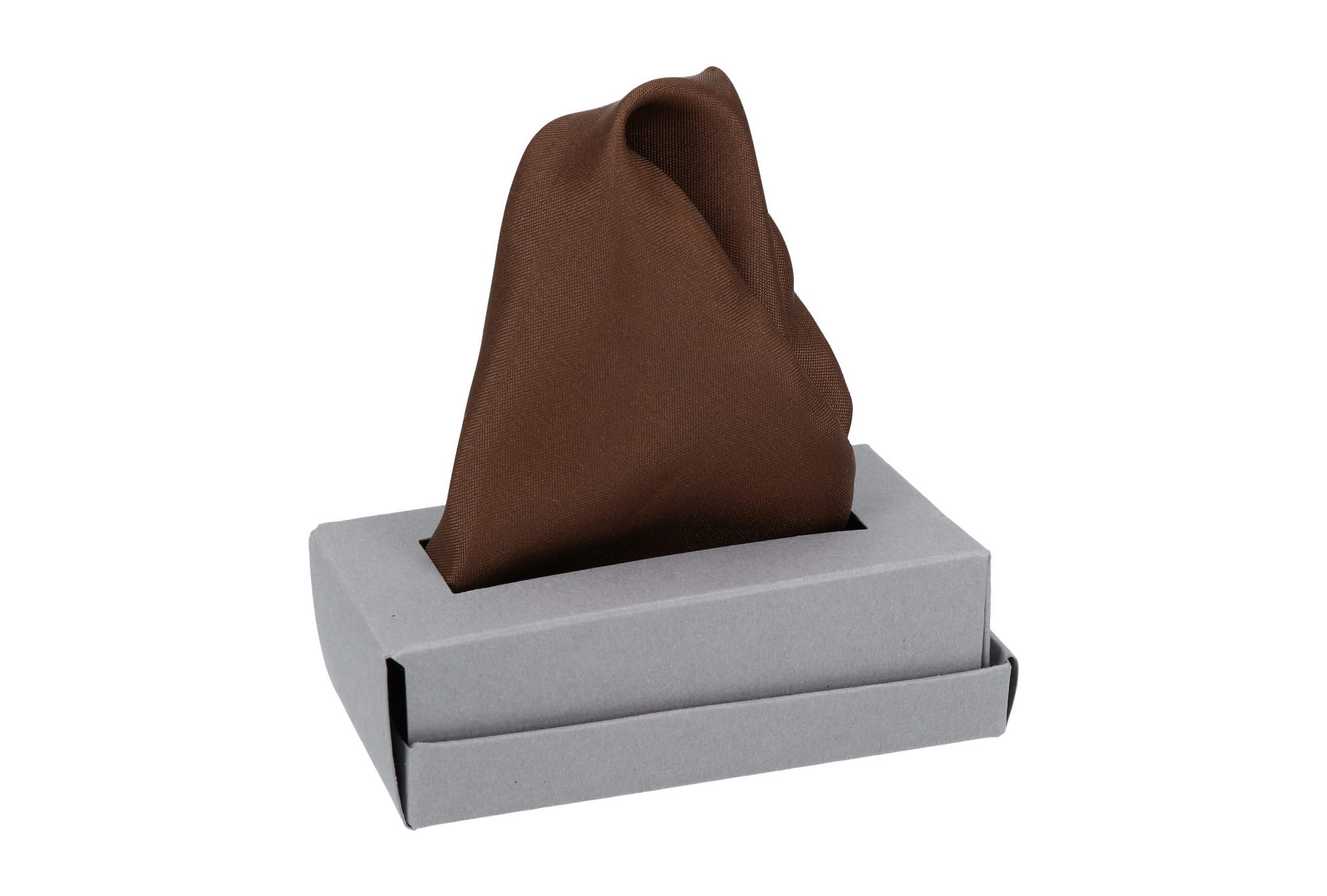 Poszetka gładka satyna Brąz