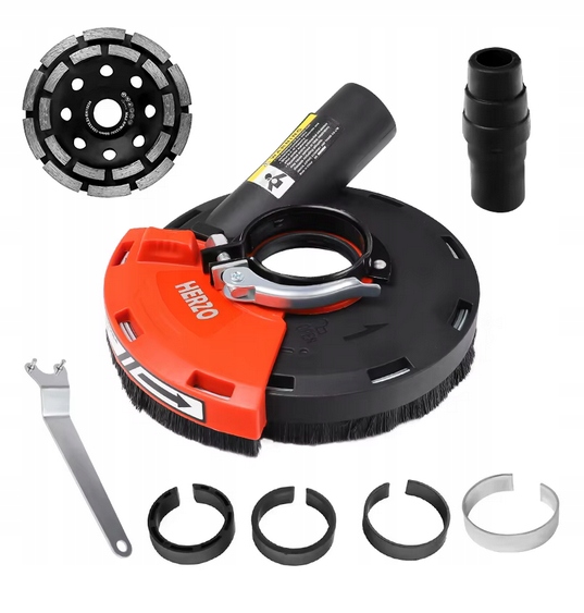 HERZO UNIWERSALNA OSŁONA DO SZLIFIERKI KĄTOWEJ 4"/5" ODSYSAJĄCA 125MM