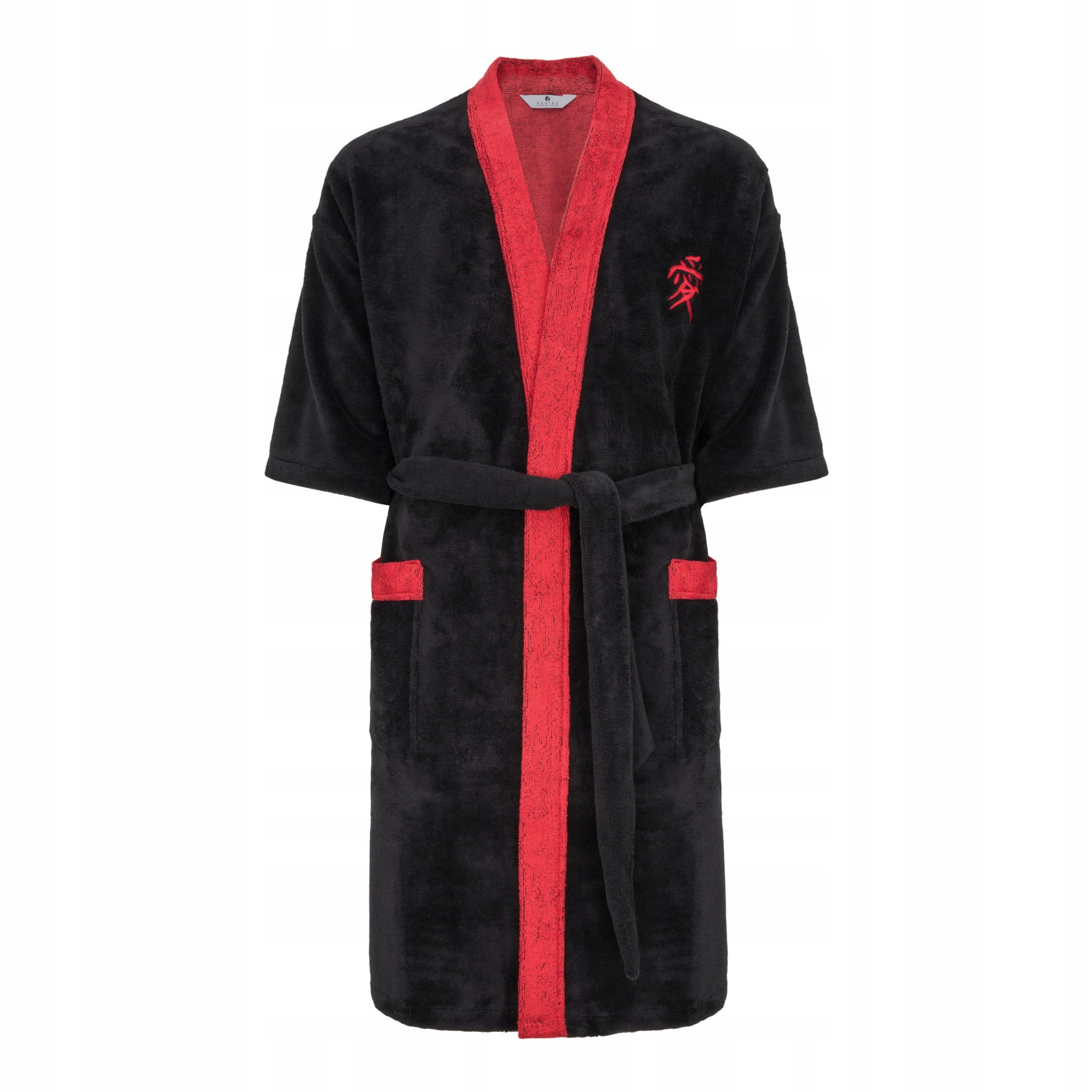 Kimono župan RE-860 Černý-červený M/L
