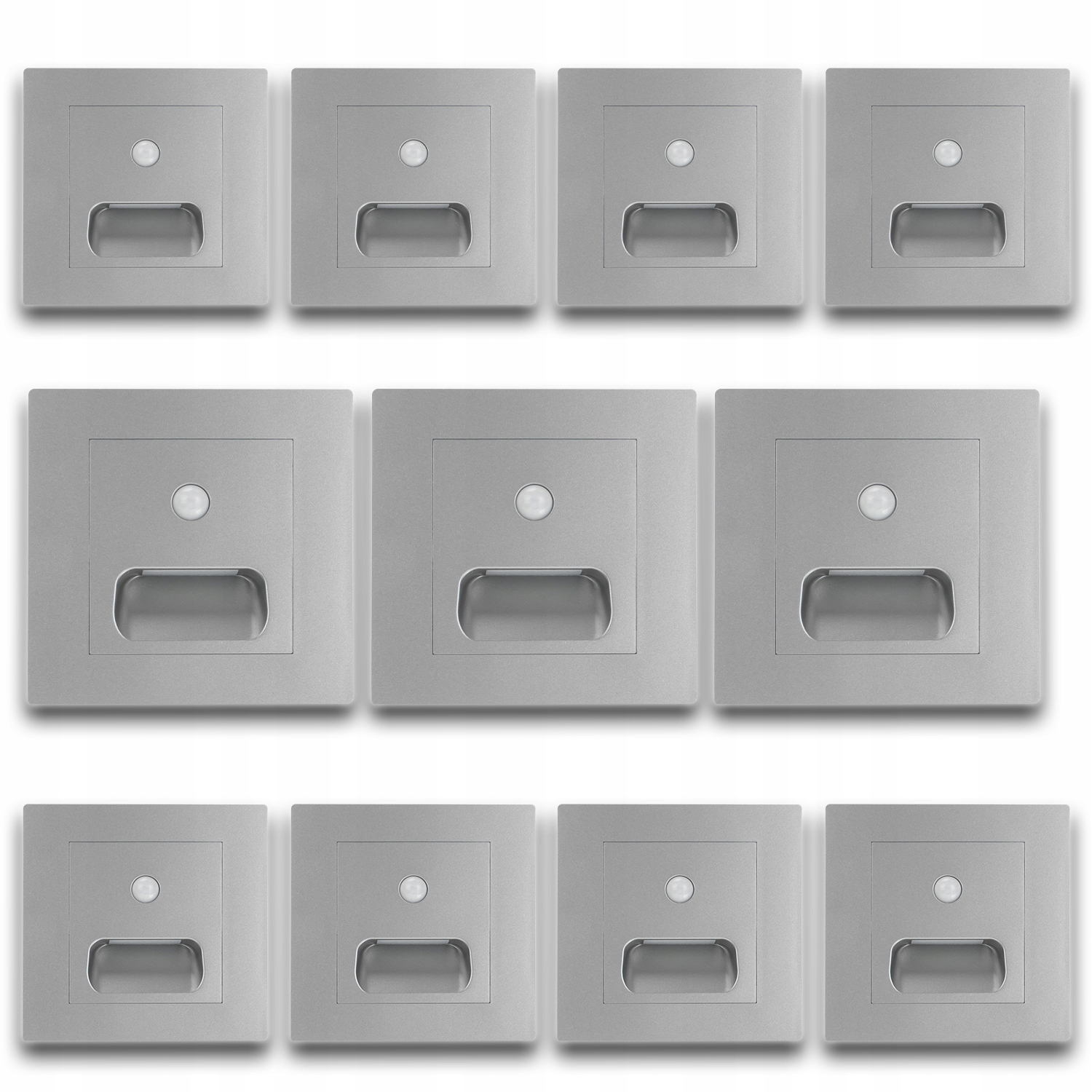 11 X Šedá Led Lampa, Schodišťové Osvětlení, Senzor Soumraku Pohybu
