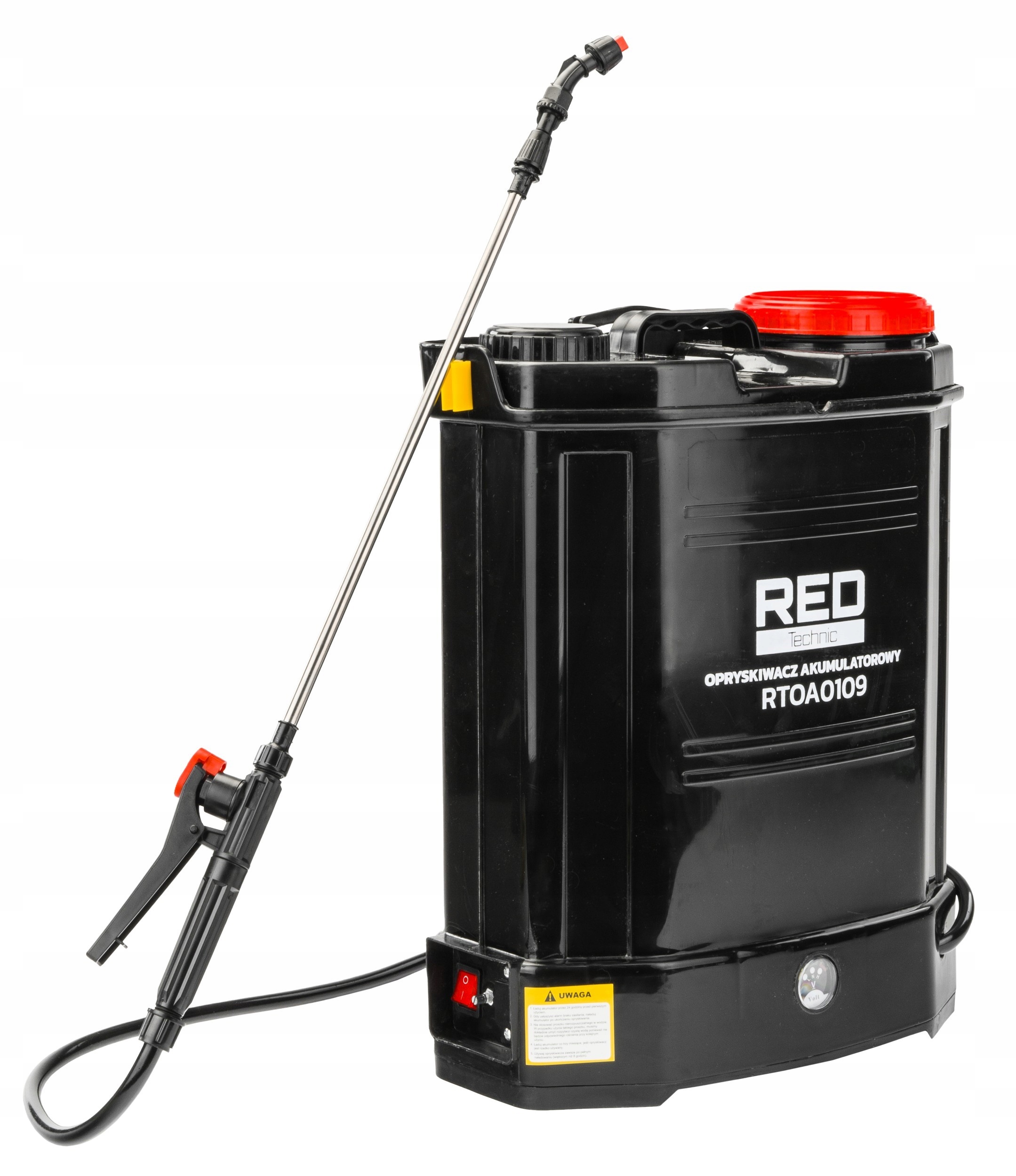 OPRYSKIWACZ AKUMULATOROWY ELEKTRYCZNY 20L PLECAKOWY RED TECHNIC 4 DYSZE Waga produktu z opakowaniem jednostkowym 4.5 kg