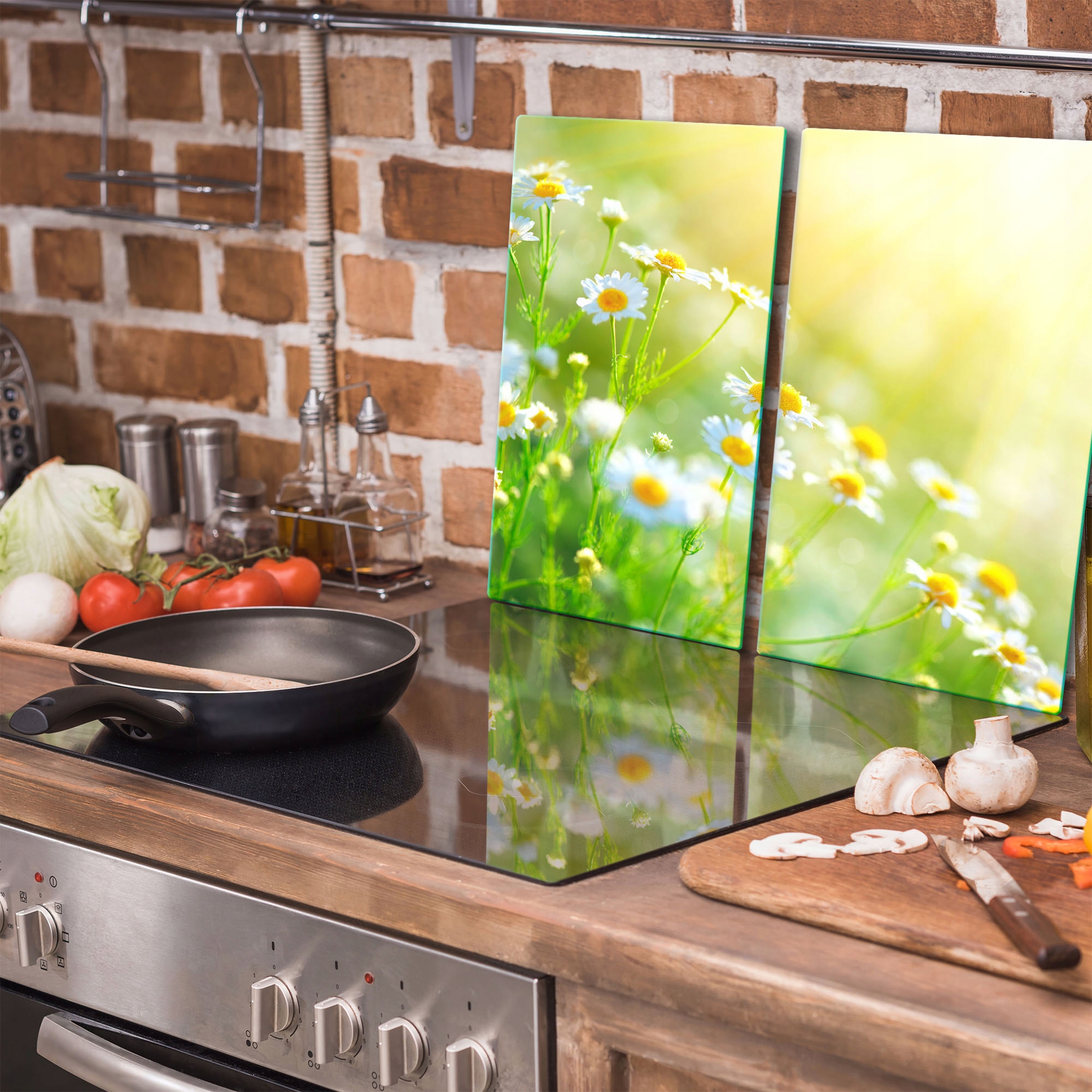2x SZKLANA PŁYTA OCHRONNA NA KUCHENKĘ 30x52 KWIATY Waga produktu z opakowaniem jednostkowym 3 kg