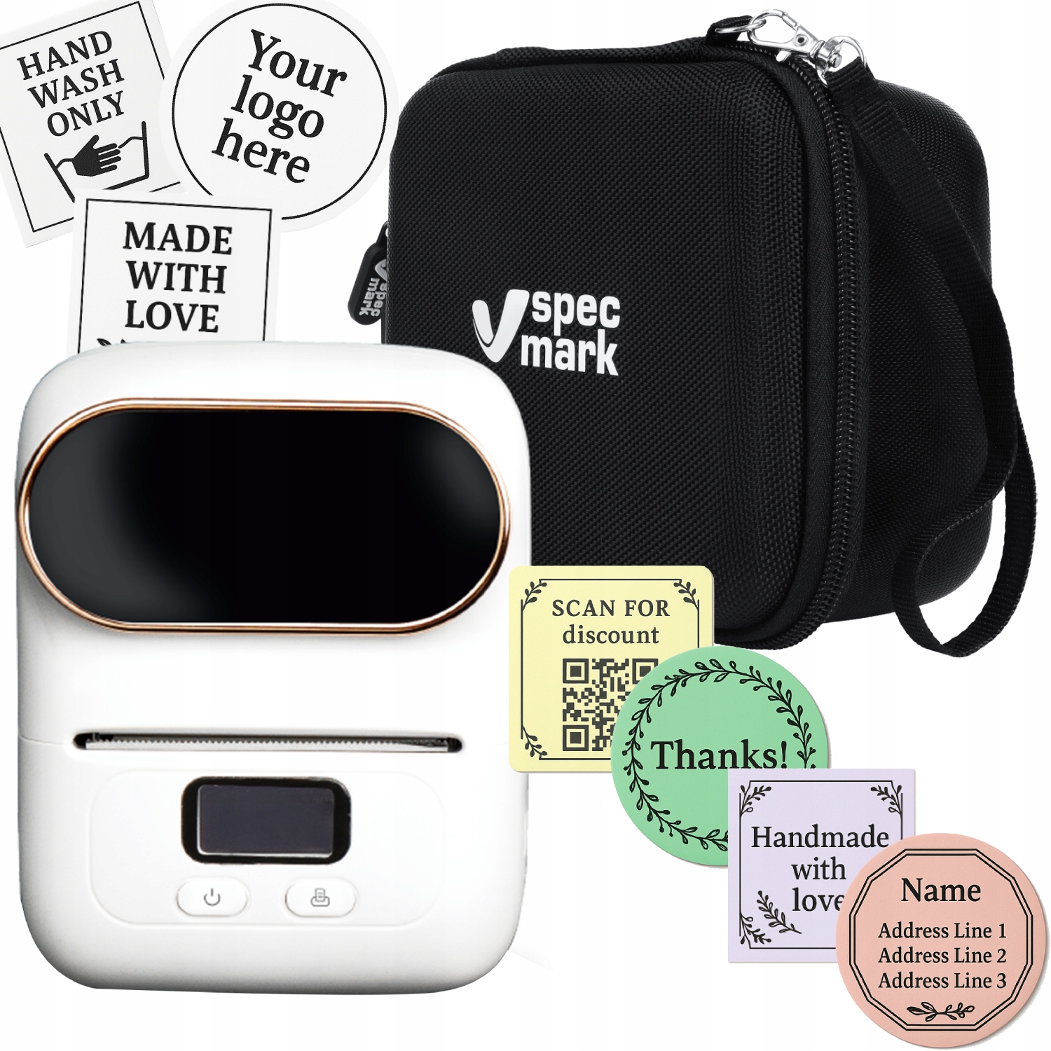 Phomemo M110 termiczna drukarka etykiet naklejek Bluetooth z walizką zestaw