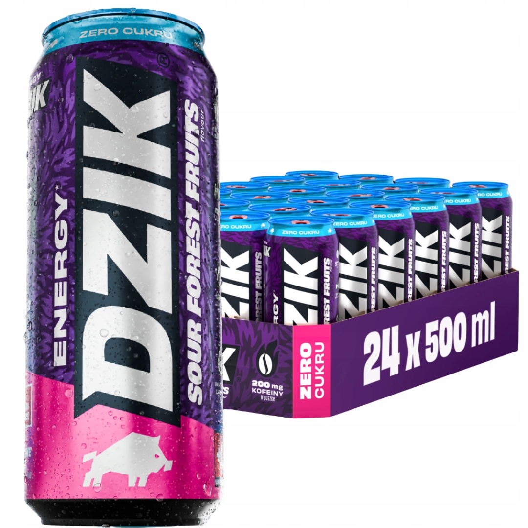 Wk Dzik Energy sour forest fruits 500 ml bez kalorií bez cukru