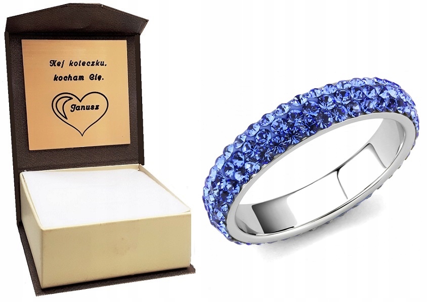 

Pierścionek obrączka Luxury Swarovski el Grawer r8