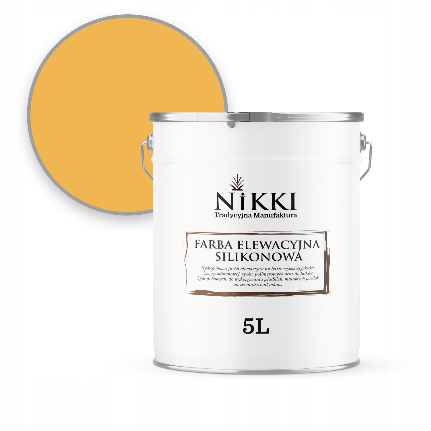 Fasádna Farba 5 L Žltá Intenzívna F636 Odolná Voči Zelenaniu