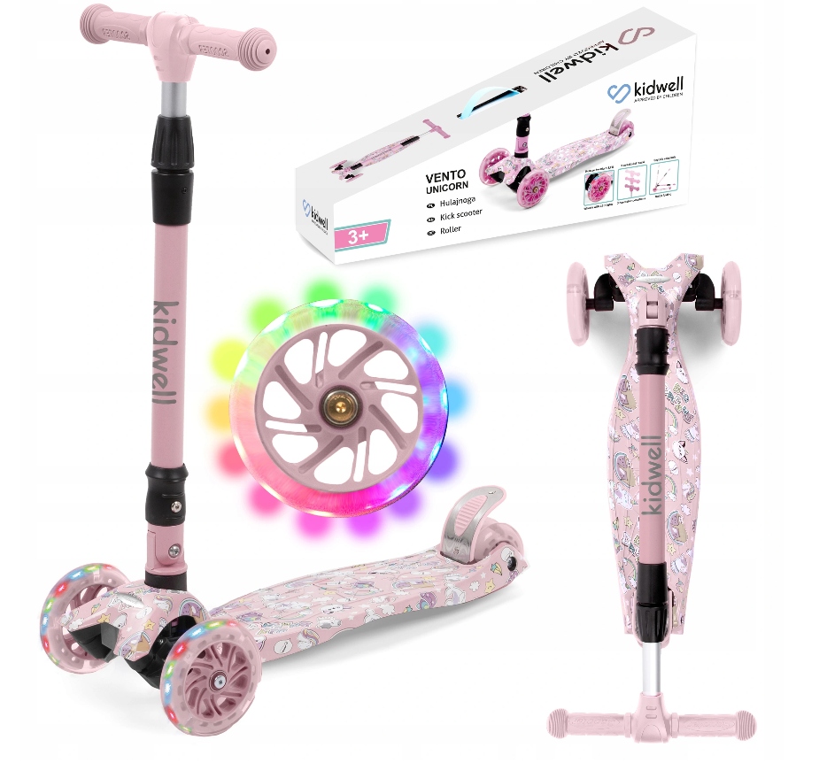 HULAJNOGA TRÓJKOŁOWA dla dzieci LED Kidwell VENTO