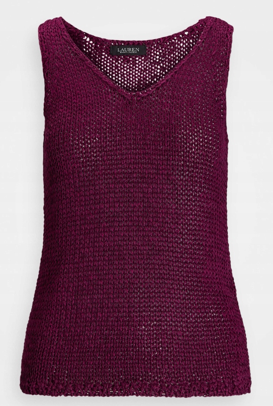 Lauren Ralph Lauren Top Svetr fialový bez rukávů, velikost XL