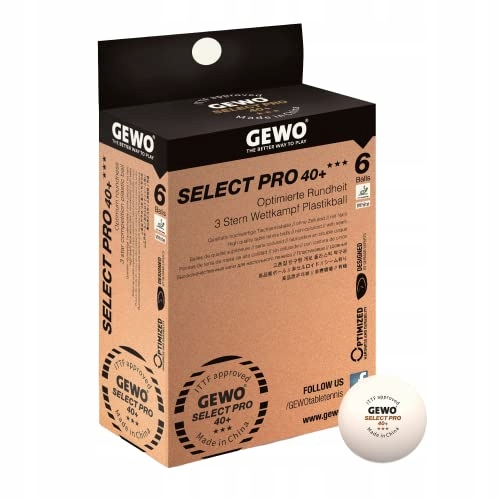 GEWO Select PRO Table Tennis Balls - 3 Star Table Tennis Ball Made of Plast