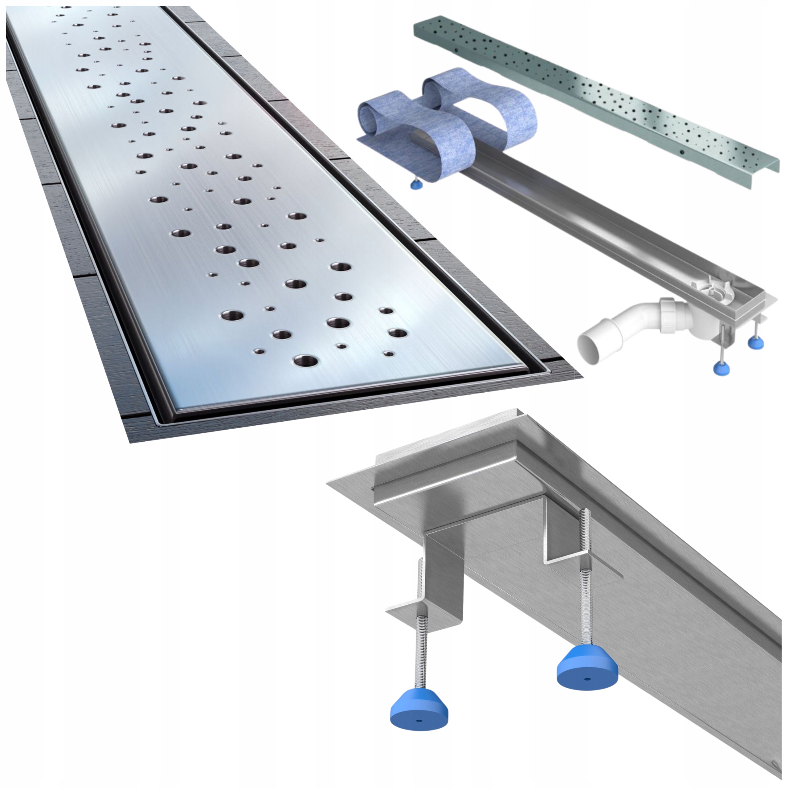 Odtok Waterway Premium 100 cm, kolečka, Boční Sifon