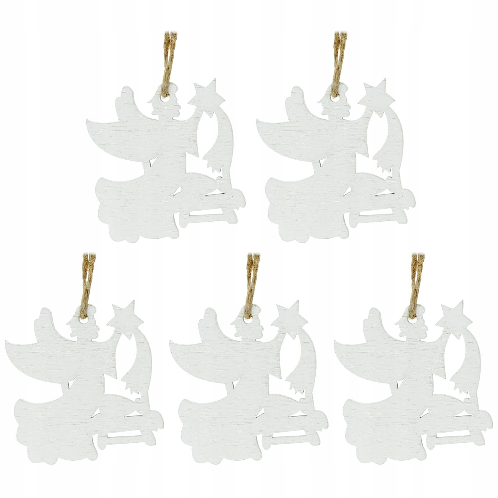 

Bombki, ozdoby choinkowe Anioły 5 szt. drewniane