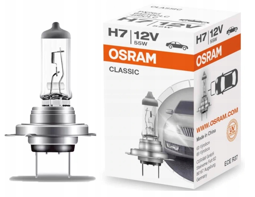 Żarówka Osram Classic H7 55W 12V 64210CLC Oryginał Trwałe Germany Oem