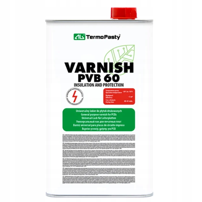 Pvb 60 1 L – izolační lak na Pcb, rychleschnoucí, transparentní